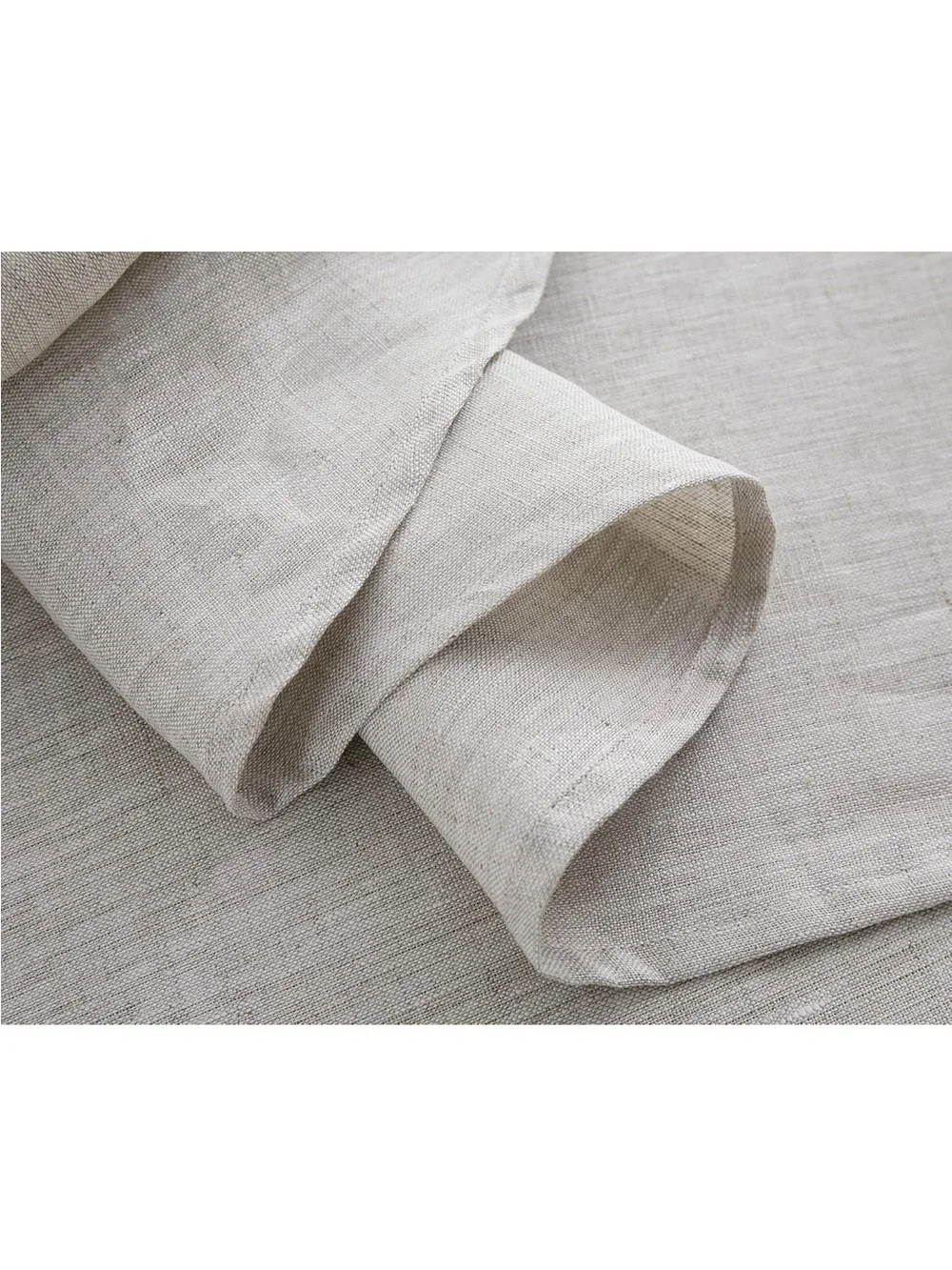 NEW 100% French Flax Linen Round Tablecloth 80”, Natural Linen